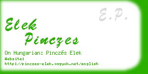 elek pinczes business card