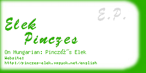 elek pinczes business card